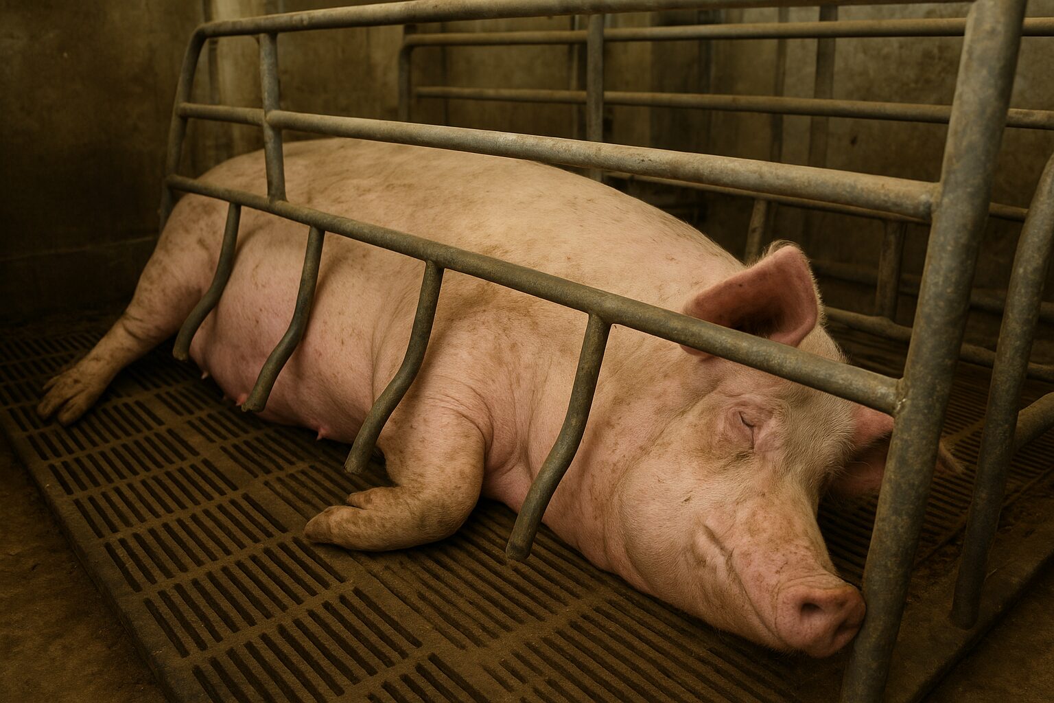 豚　妊娠ストール　かわいそう