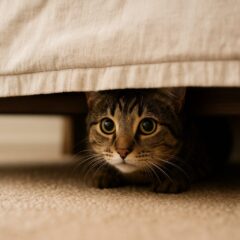 保護猫がベッドの下から出てこないときの理由と対処法