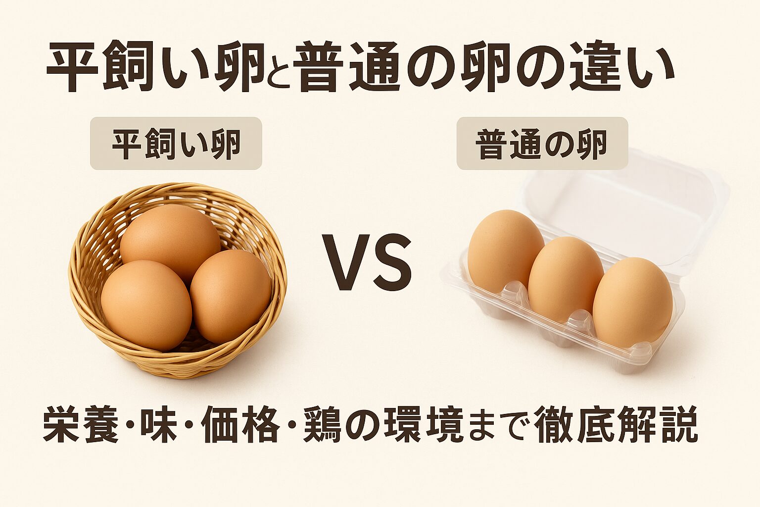 平飼い卵と普通の卵の違い