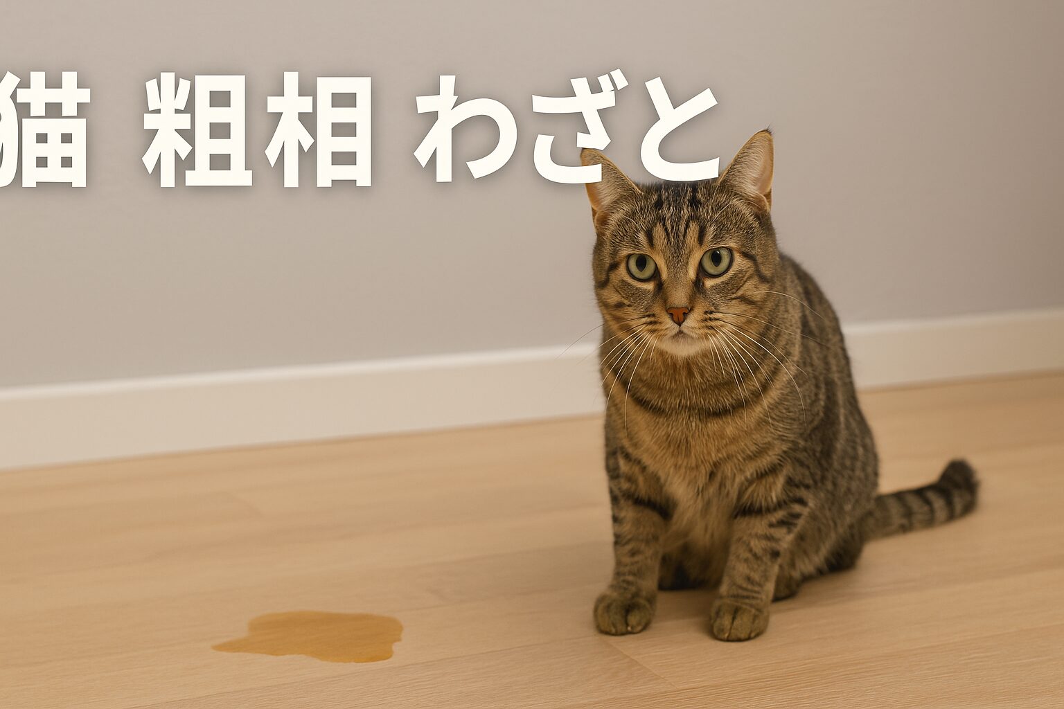 猫　粗相　わざと
