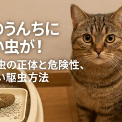 猫のうんちに白い虫を発見!その正体と適切な対処法を徹底解説