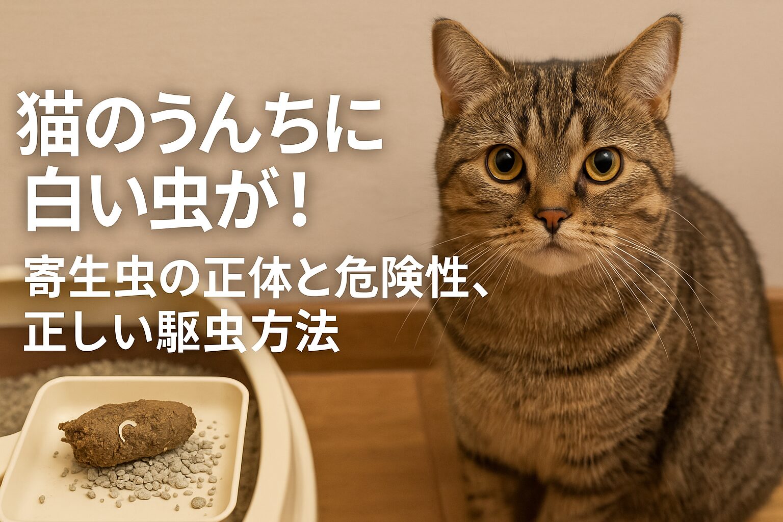 猫 うんちに白い虫