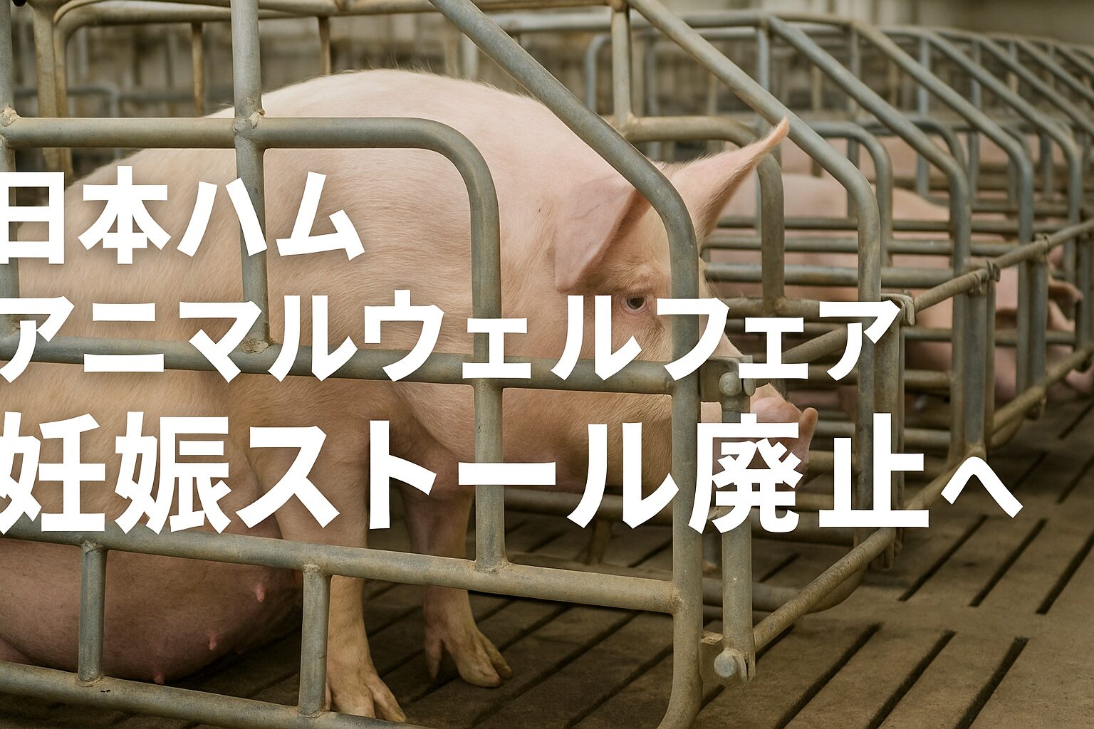 日本ハム アニマルウェルフェア　妊娠ストール