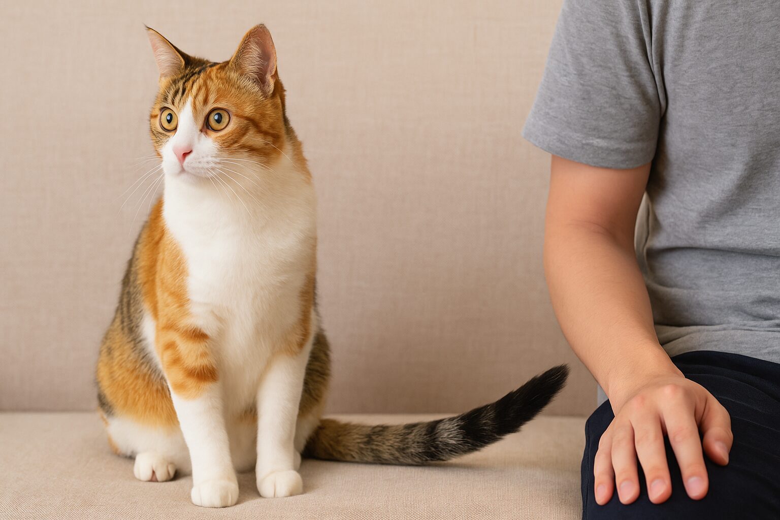 猫 尻尾 ペシペシしてくる