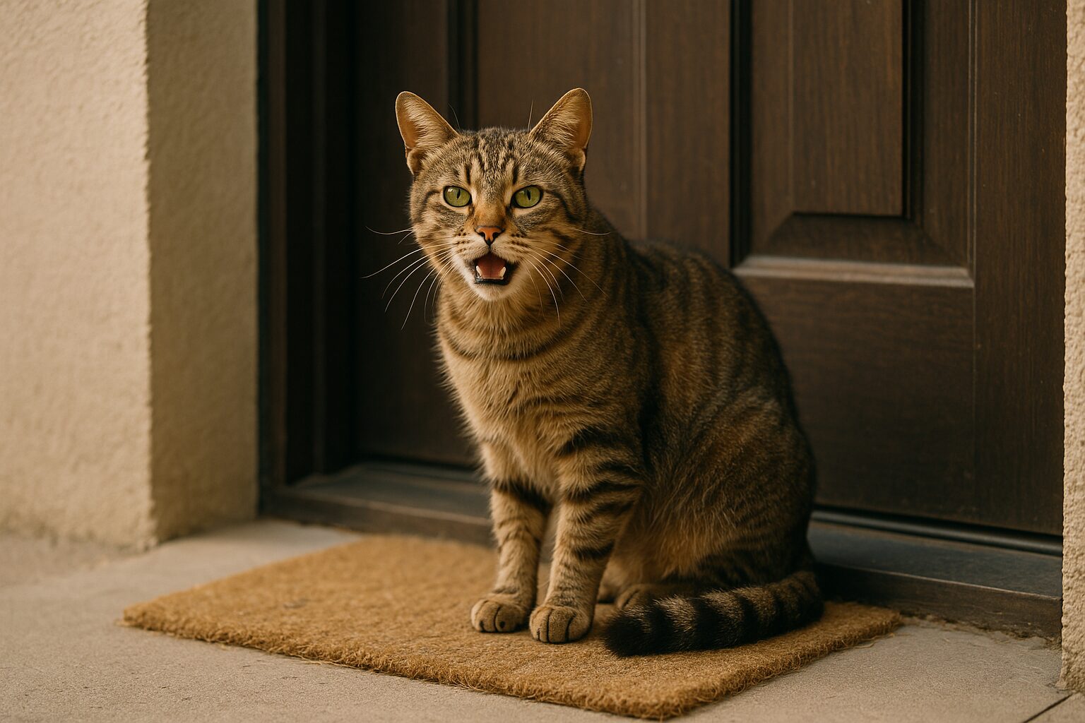 野良猫 玄関前で鳴く