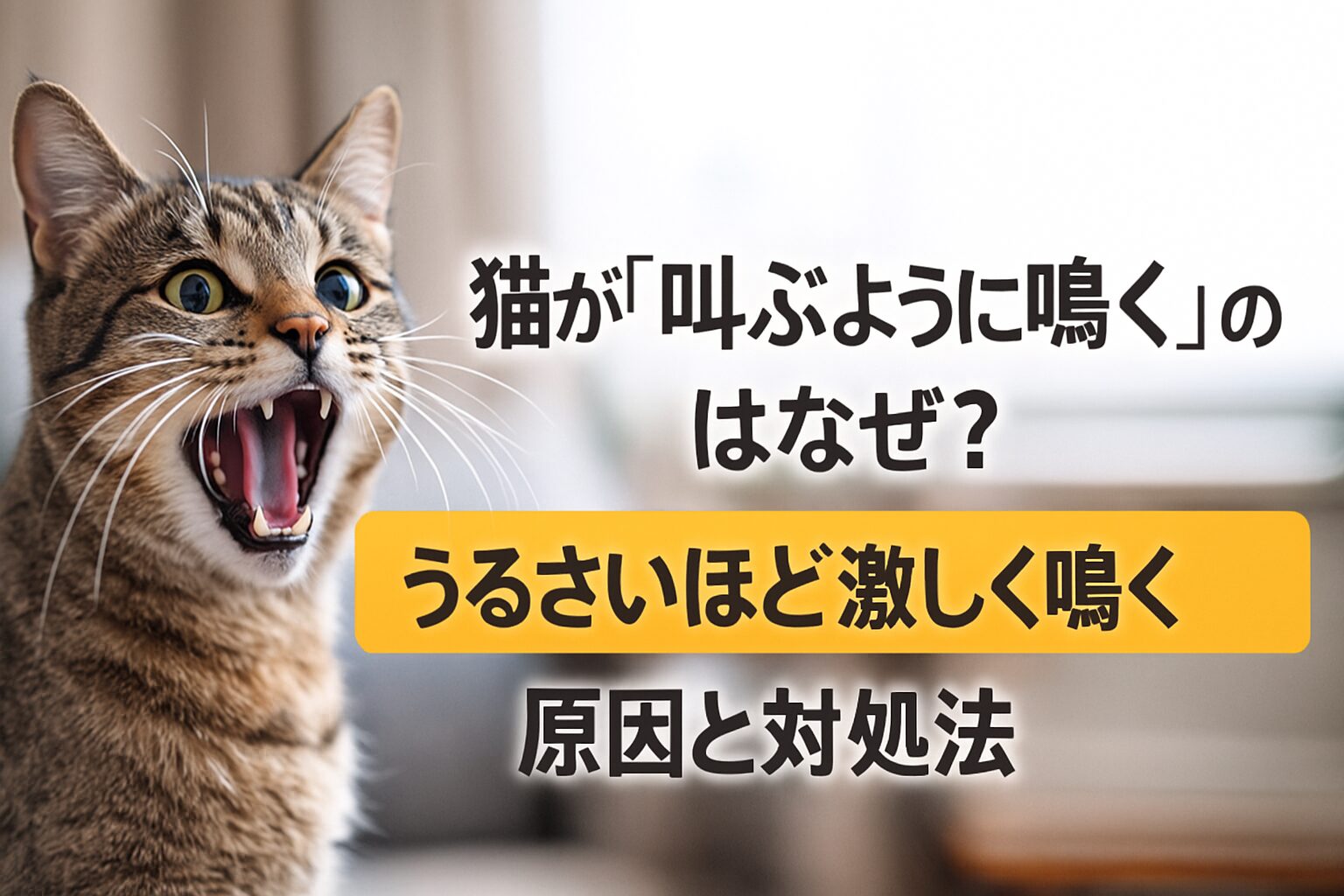 猫 叫ぶように鳴く うるさい