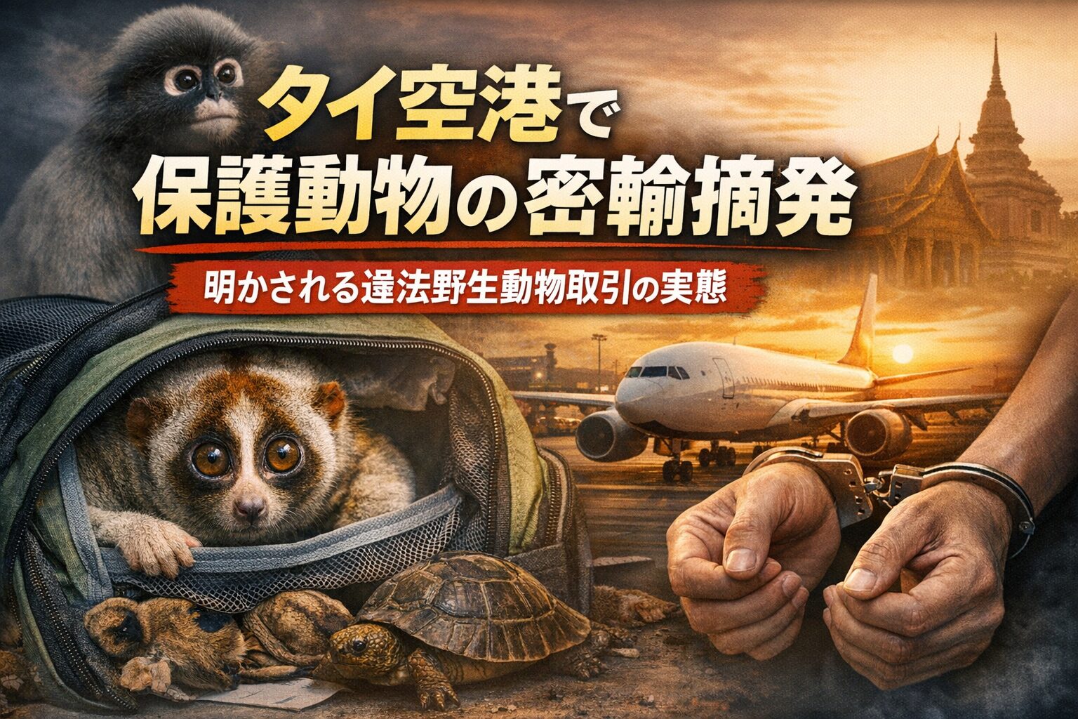 タイ空港で保護動物の密輸摘発