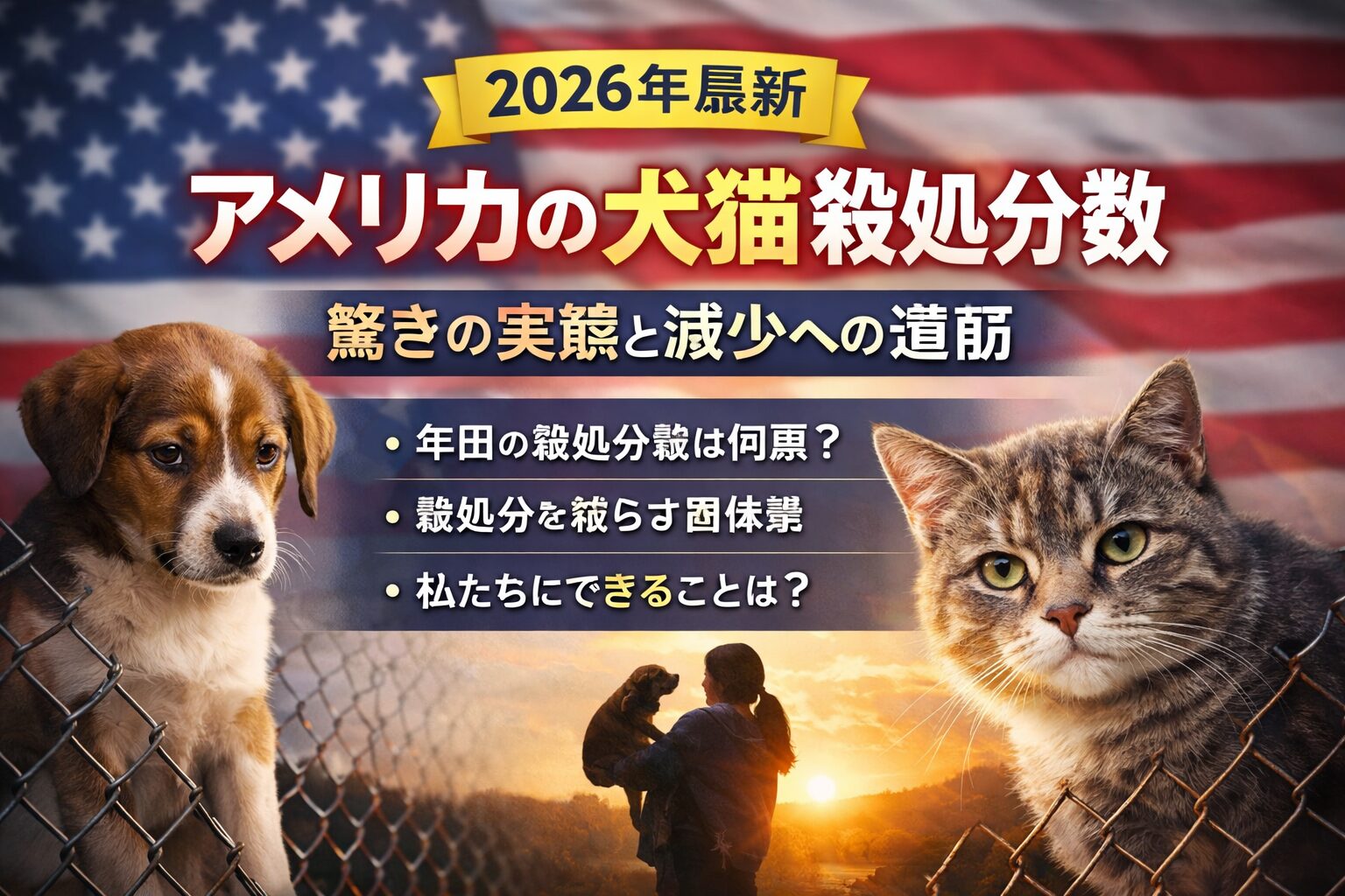 アメリカの犬猫殺処分数