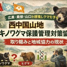 西中国山地ツキノワグマ保護管理対策協議会とは？広島・島根・山口3県が挑む「共存」の最前線