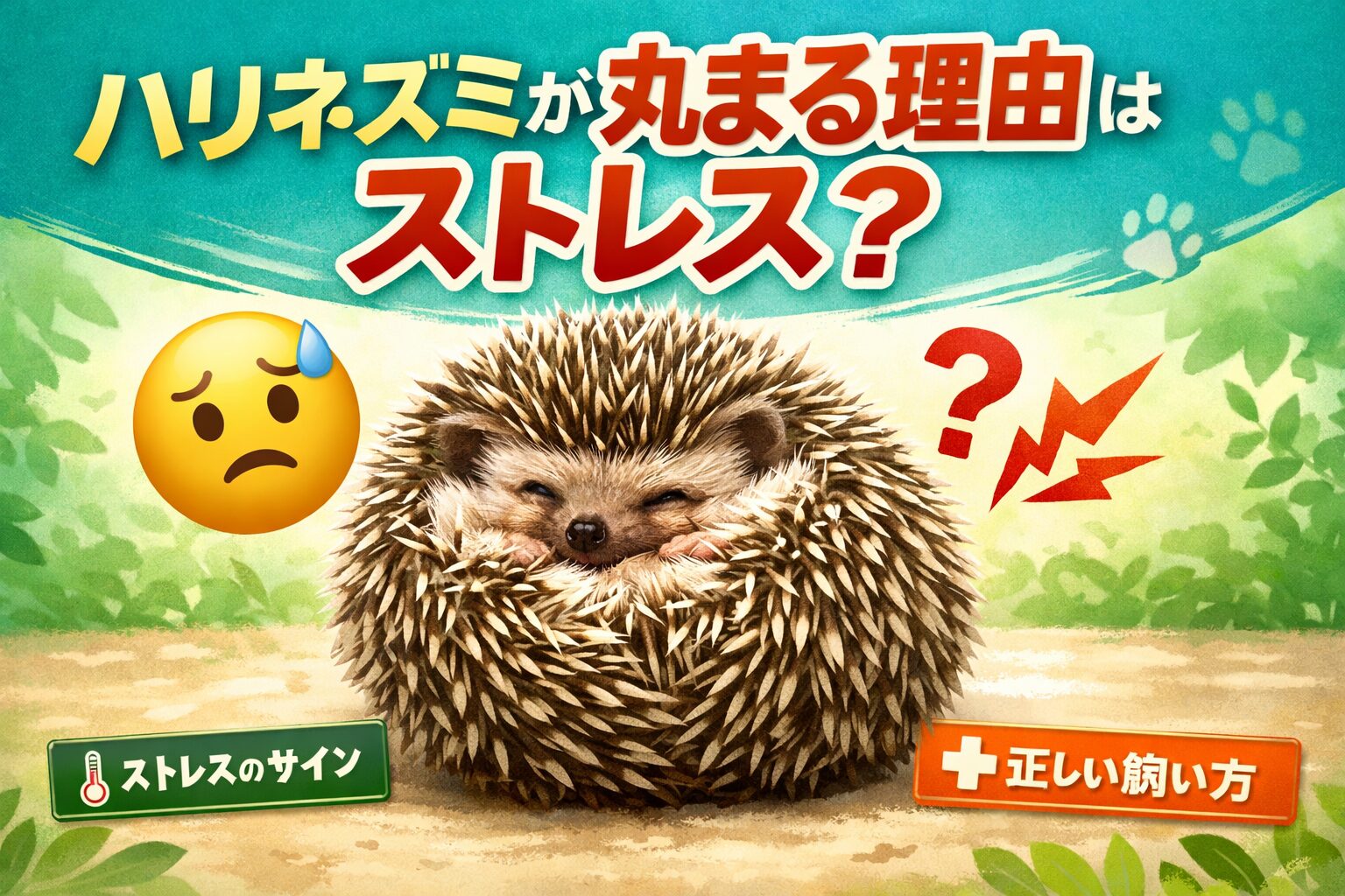 ハリネズミが丸まる理由はストレス?