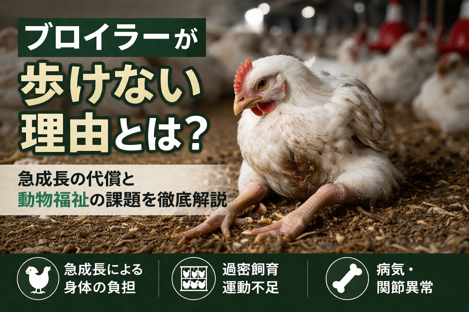 ブロイラーが歩けない理由