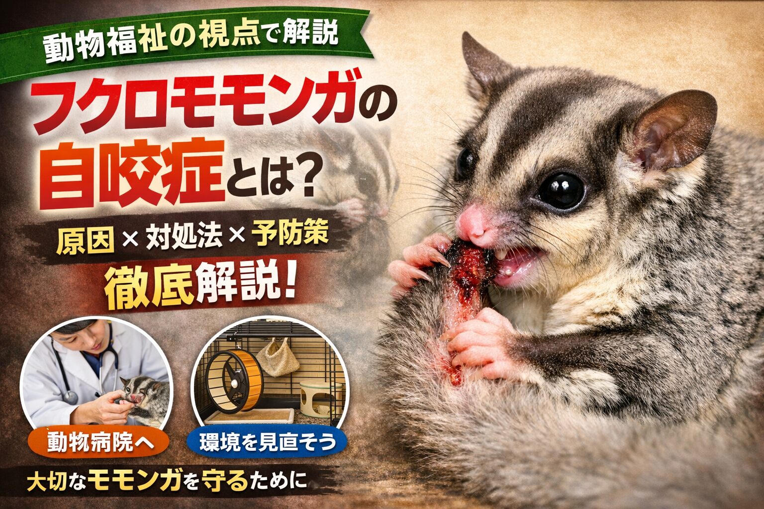 フクロモモンガの自咬症