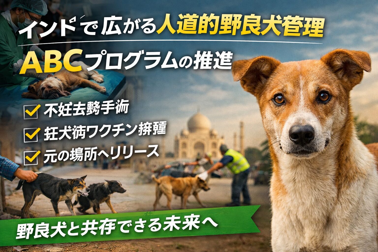 インドで人道的な野良犬管理モデルの普及を促進