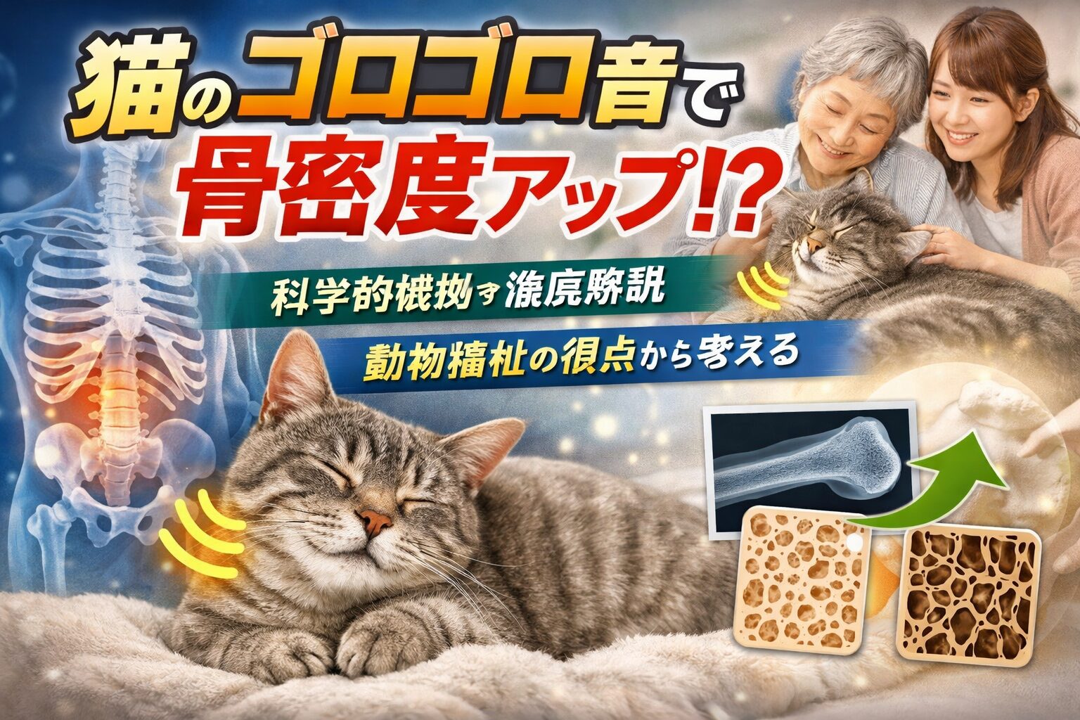 猫のゴロゴロ音が骨密度を上げる