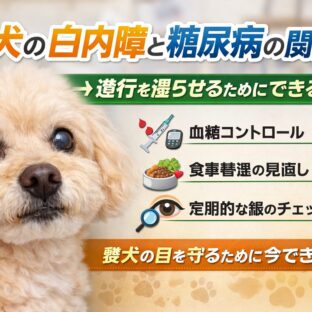 犬の白内障と糖尿病の関係——進行を遅らせるためにできること【獣医師監修】