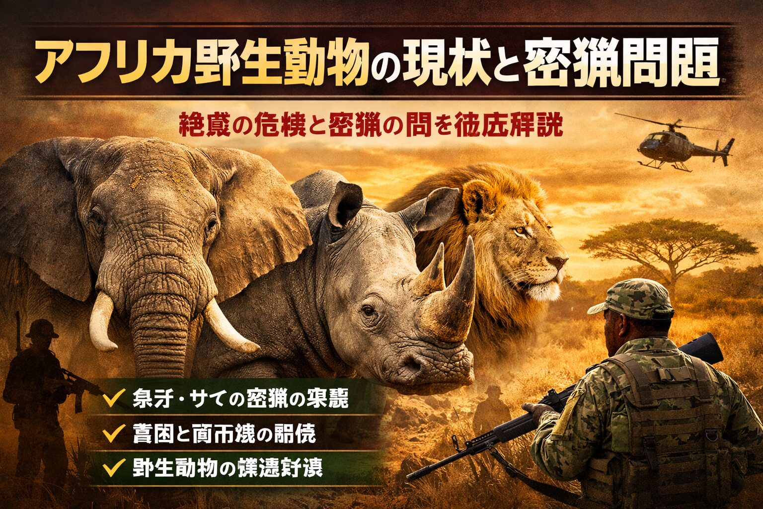 アフリカ野生動物と密猟問題