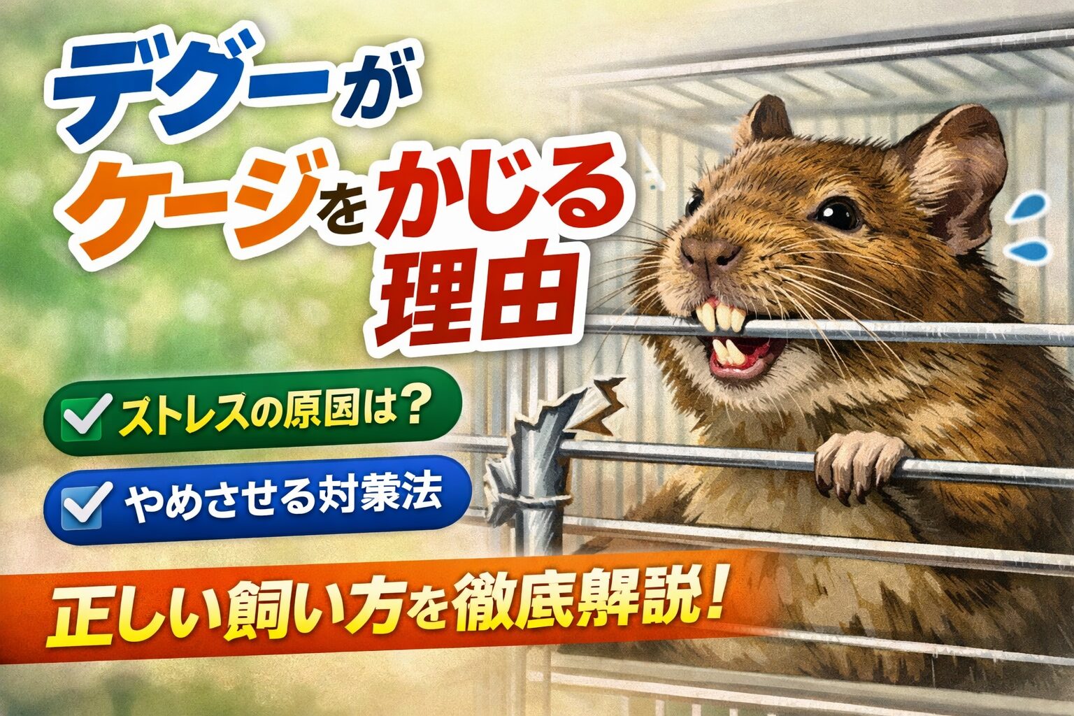 デグーがケージをかじる理由