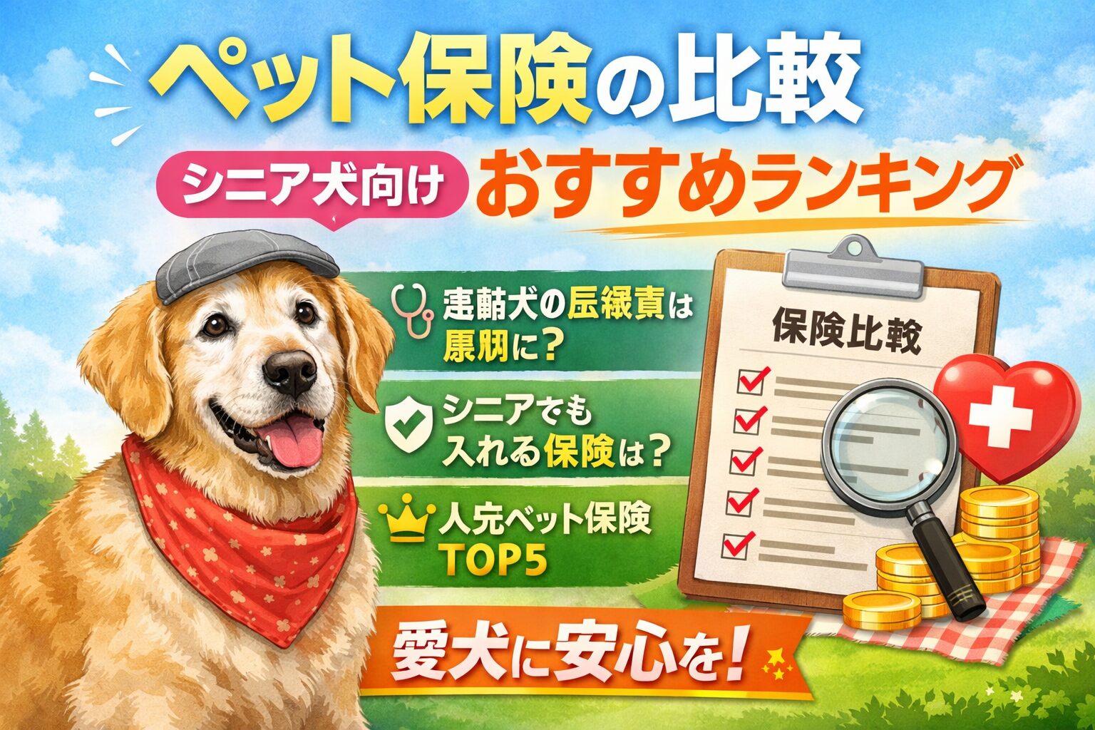 シニア犬のペット保険おすすめ比較ランキング