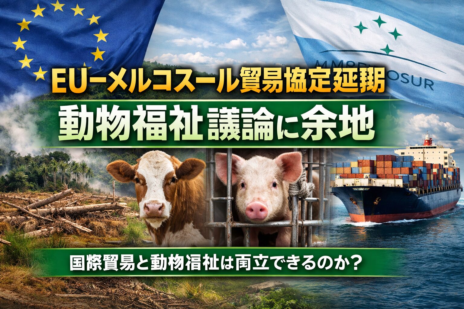 EU–メルコスール貿易協定の延期で動物福祉議論