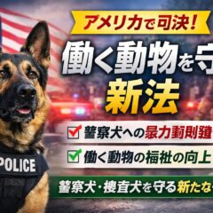 【動物福祉】働く動物を守る新法とは？アメリカで進む警察犬保護の最前線
