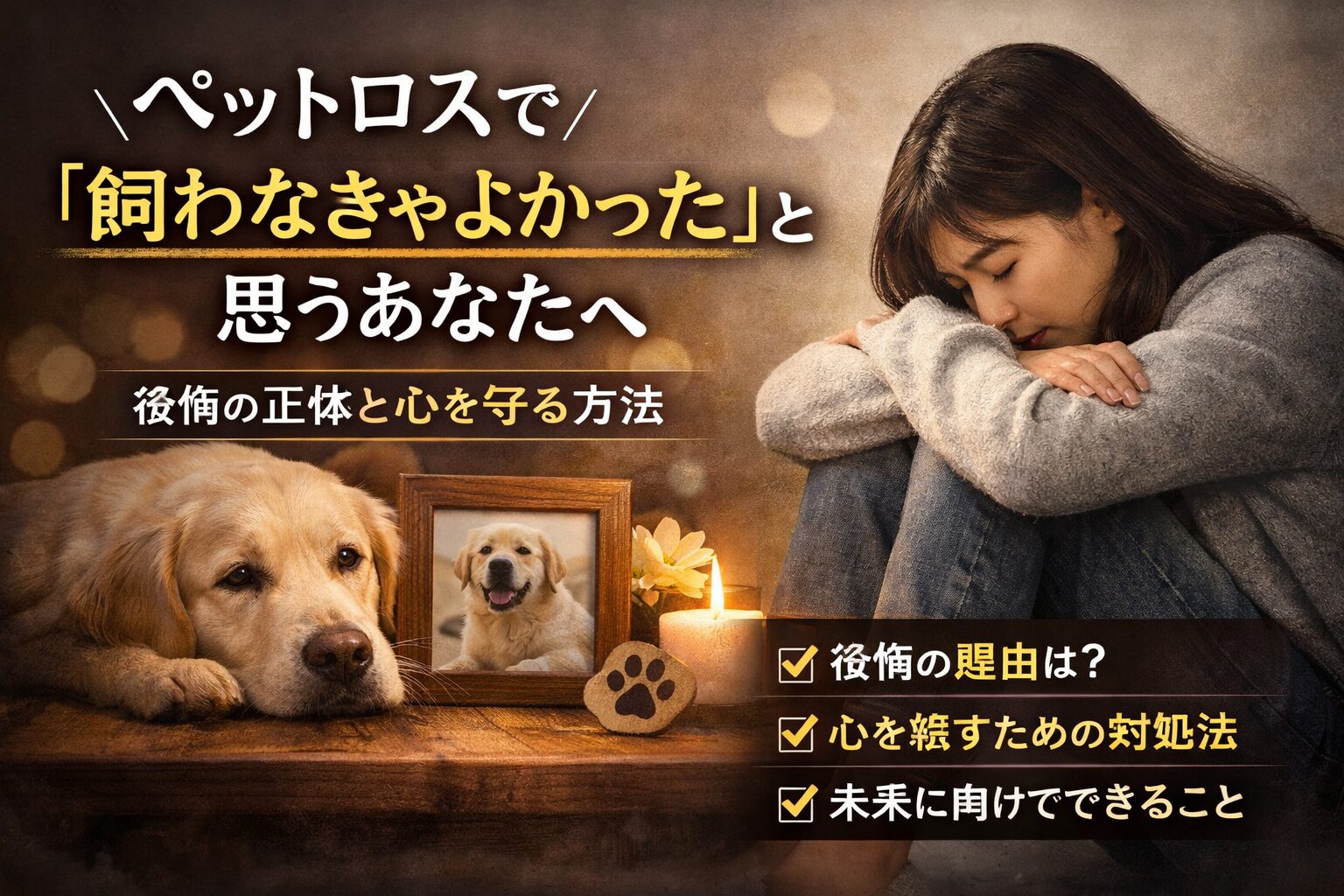 「飼わなきゃよかった」と思ったあなたへ｜ペットロスの罪悪感と正しく向き合う方法

