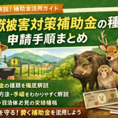 【2026年版】鳥獣被害対策補助金の種類と申請手順まとめ｜電気柵・捕獲・地域対策まで完全解説