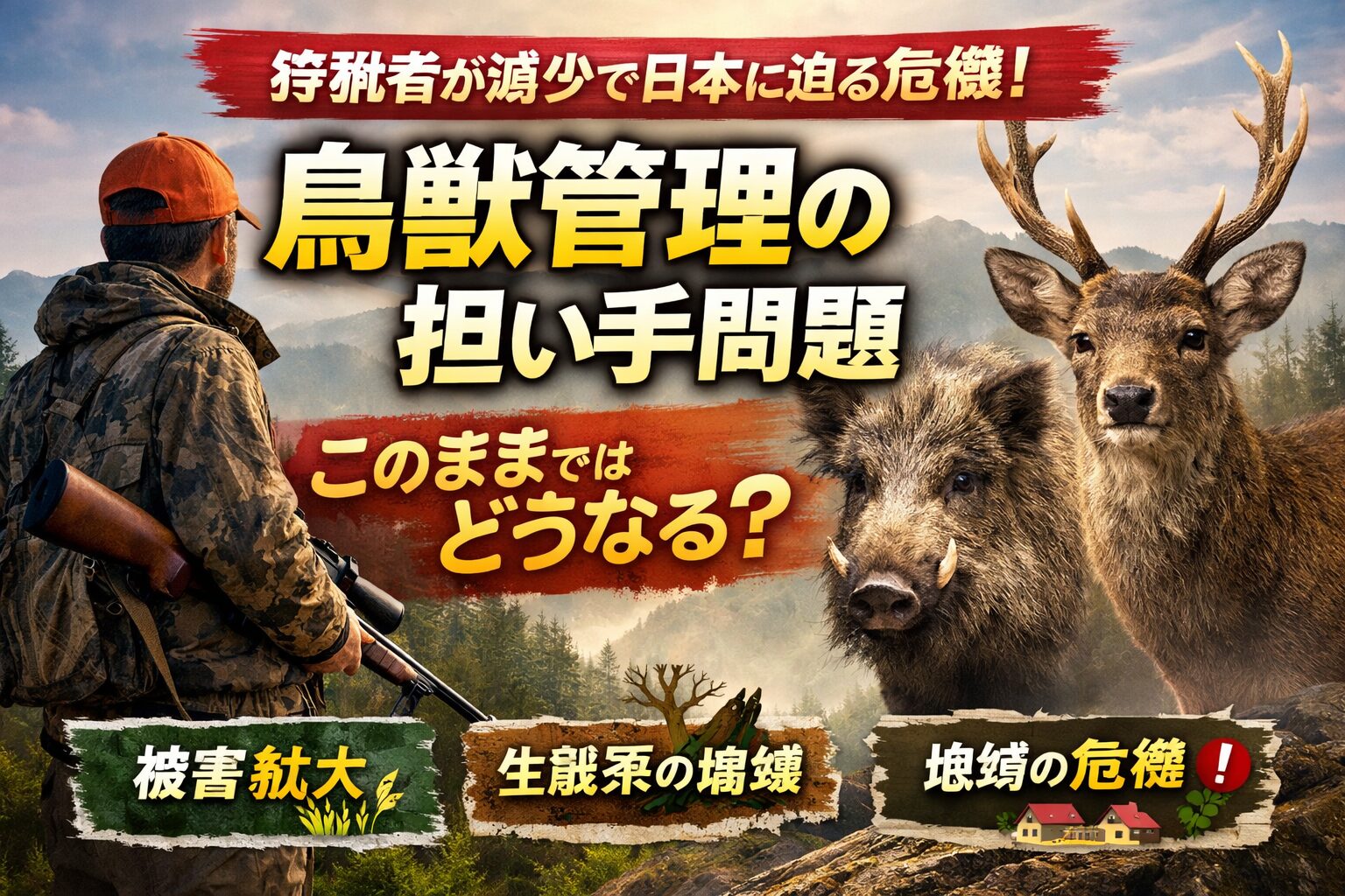 狩猟者が減っている日本の危機