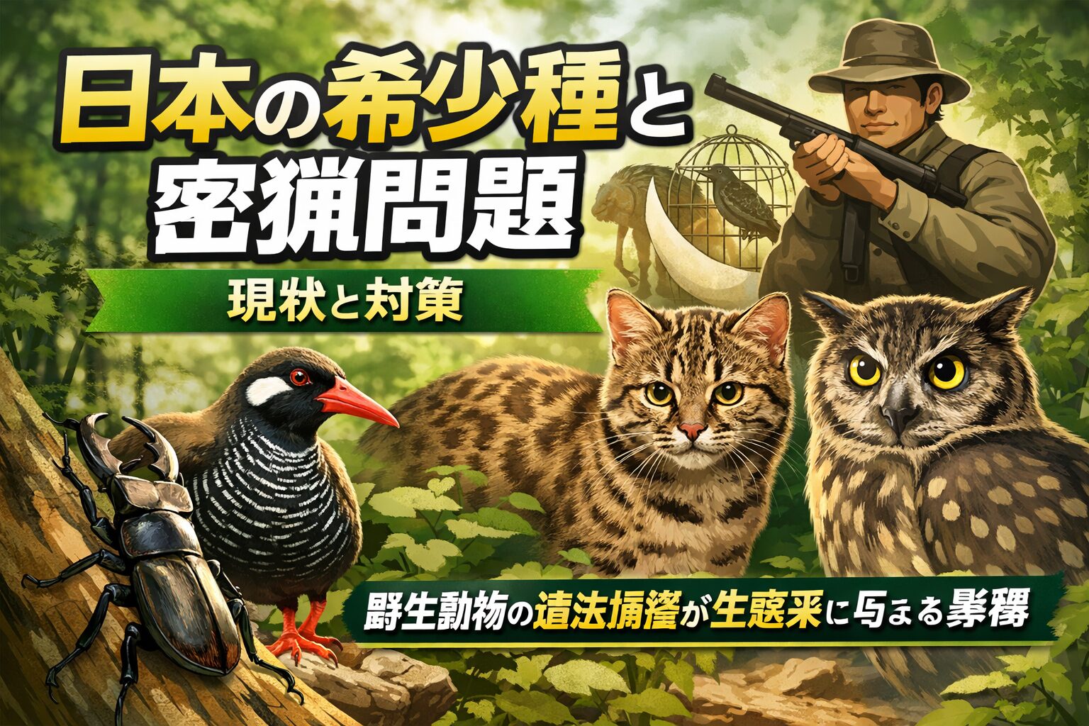 日本　希少種と密猟問題の現状