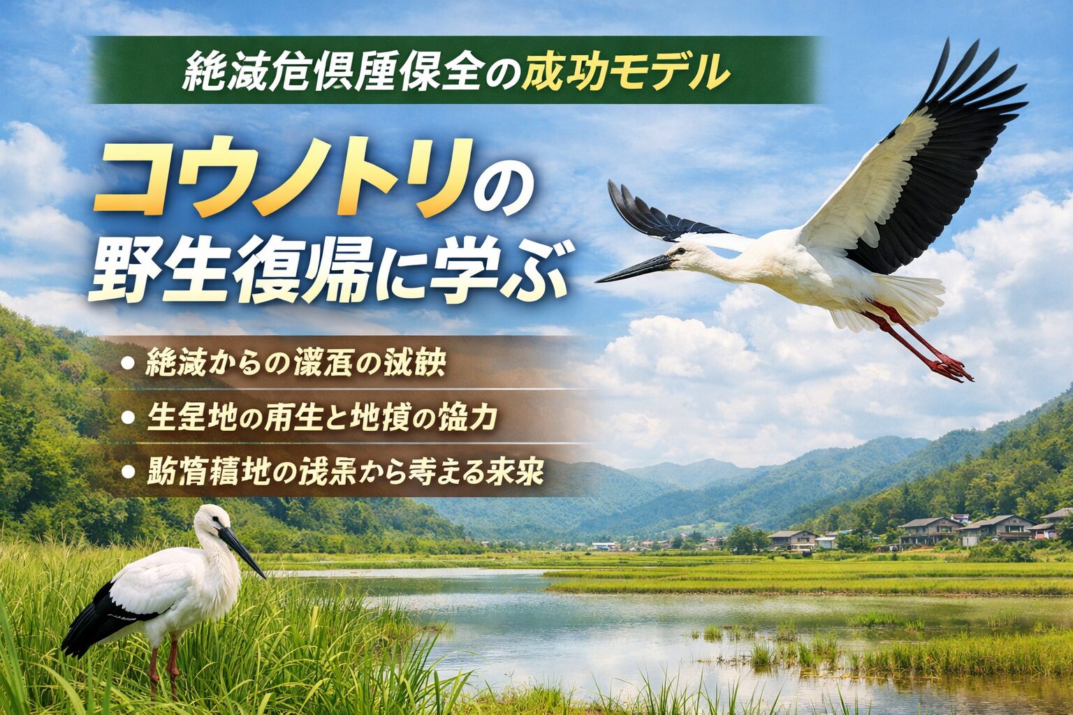 コウノトリの野生復帰学び