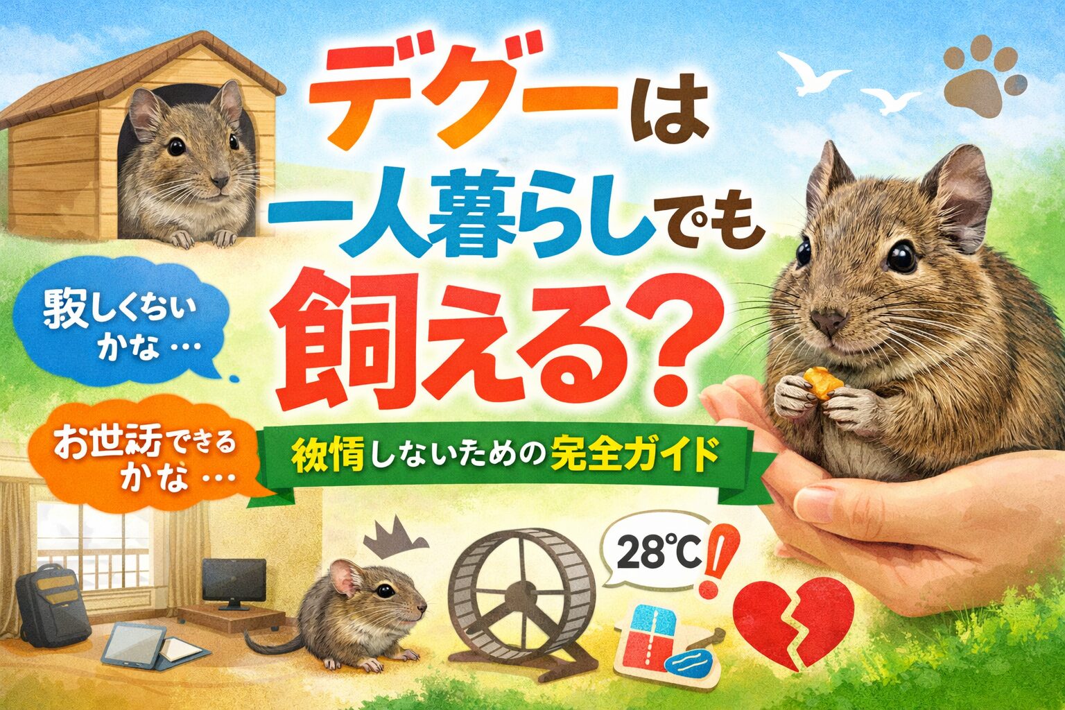 デグーは一人暮らしでも飼える?