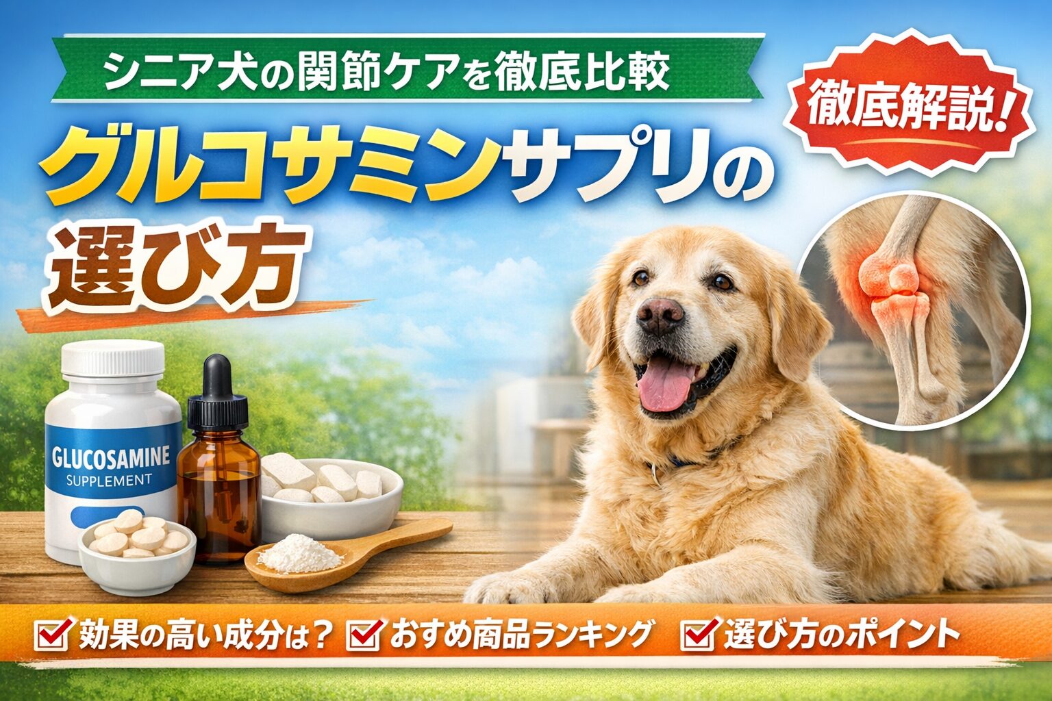 シニア犬のグルコサミンサプリおすすめ比較