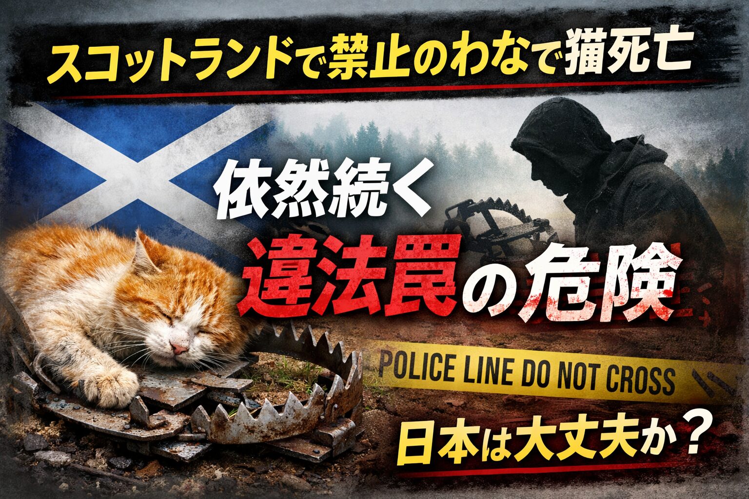 スコットランドで禁止されているわなで猫が死亡