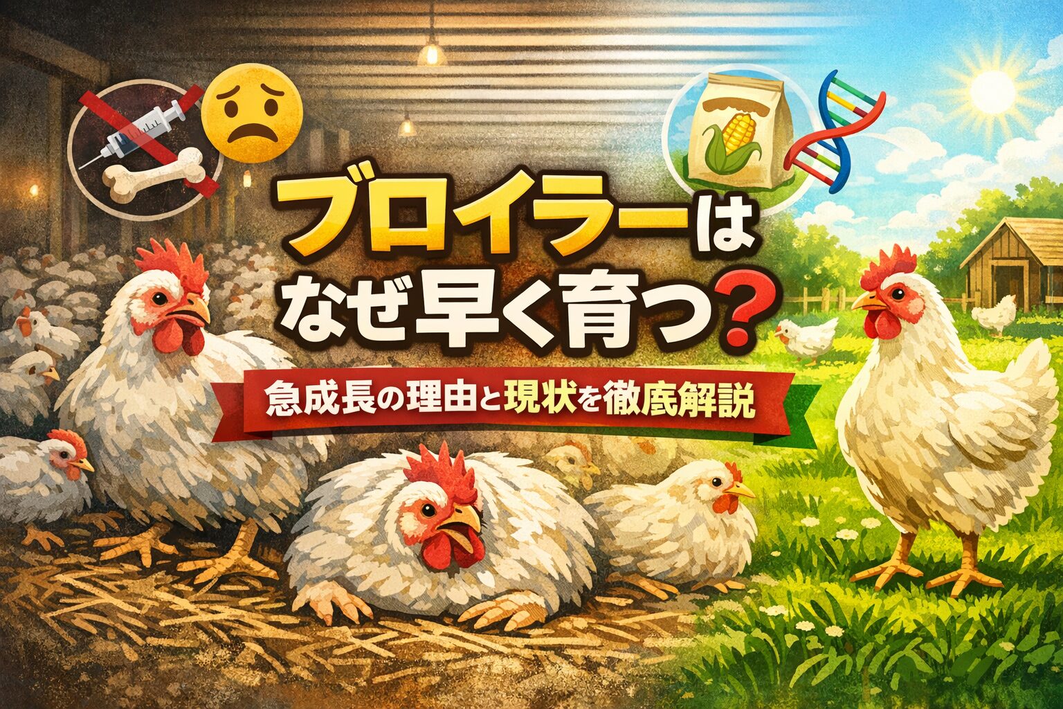 ブロイラーはなぜ早く育つのか