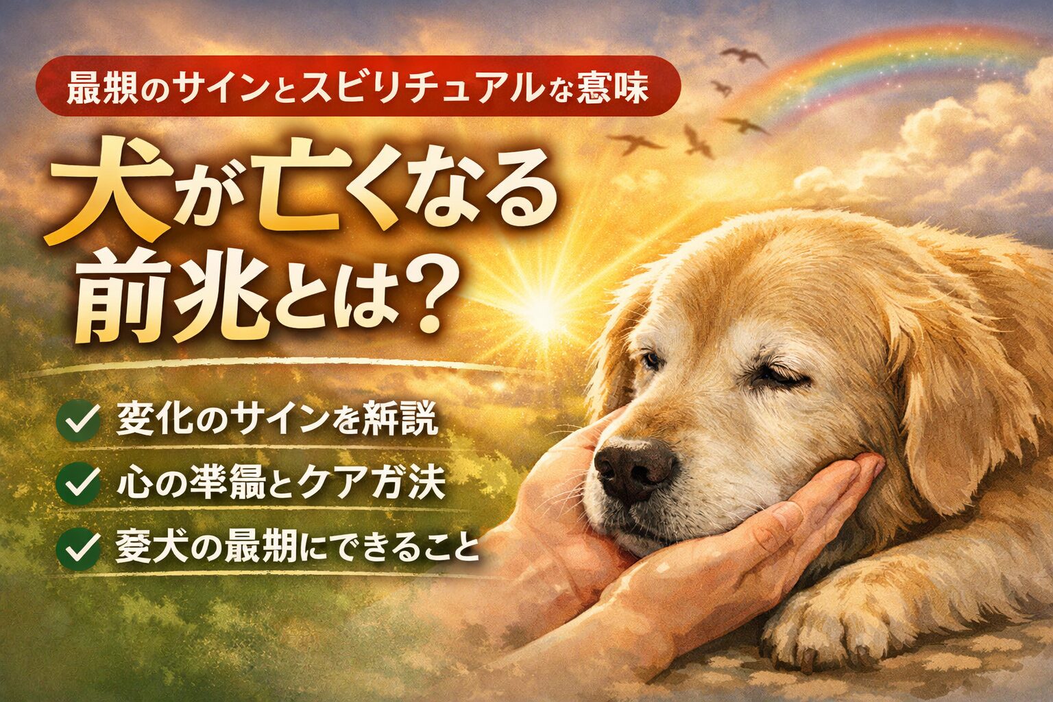 犬が亡くなる前のサインとは？死ぬ前の行動とスピリチュアルな意味を解説