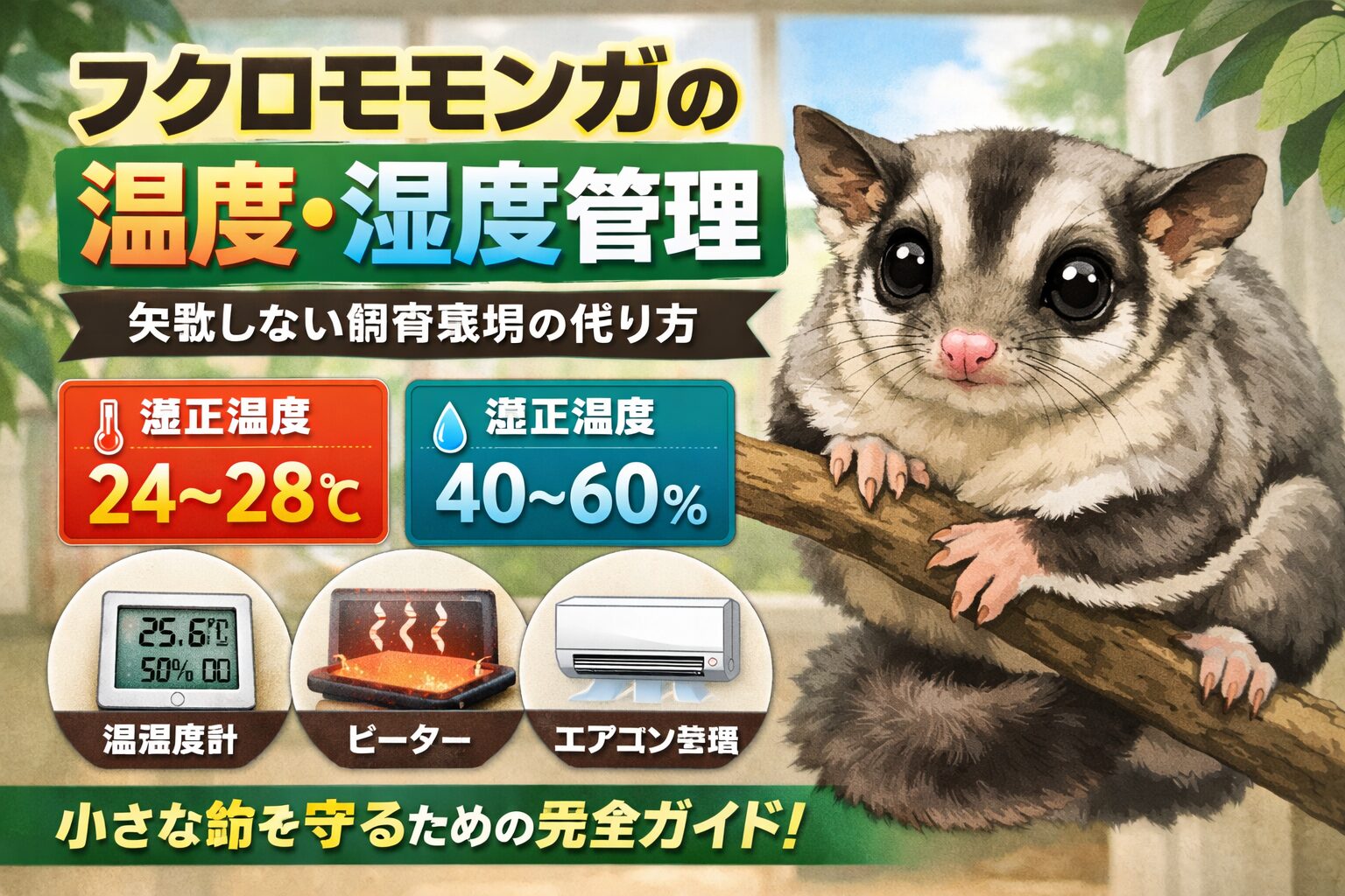 フクロモモンガの温度・湿度管理マニュアル