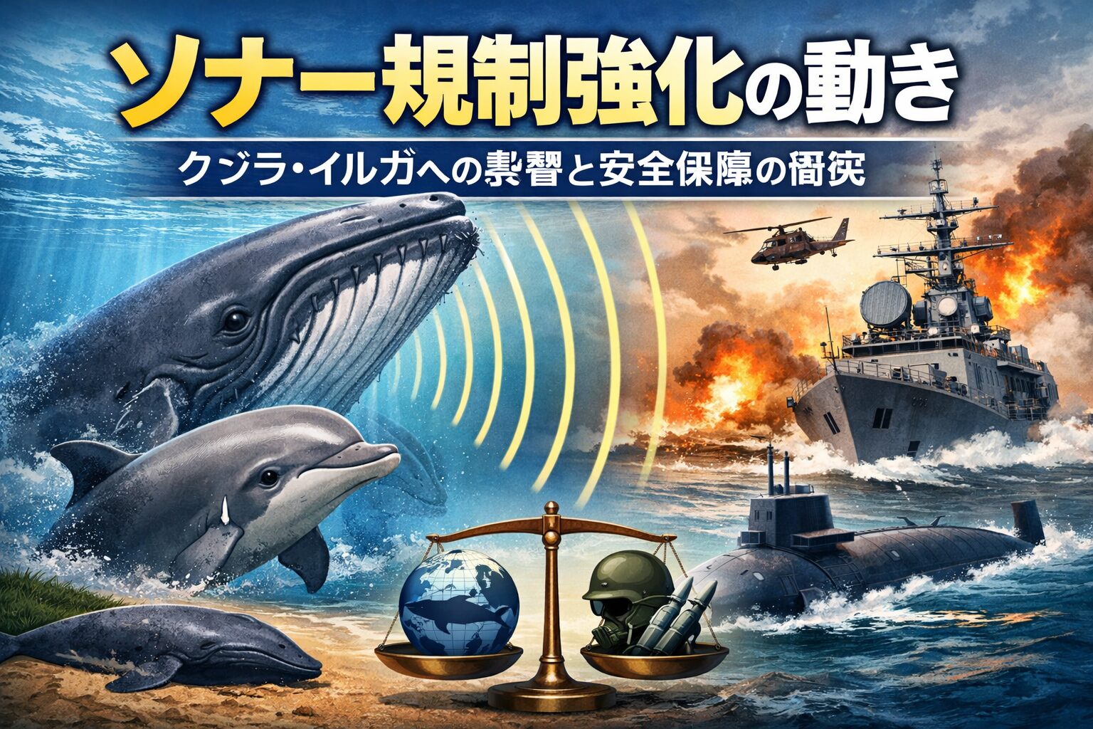 軍用ソナーがクジラ・イルカを死に追いやる