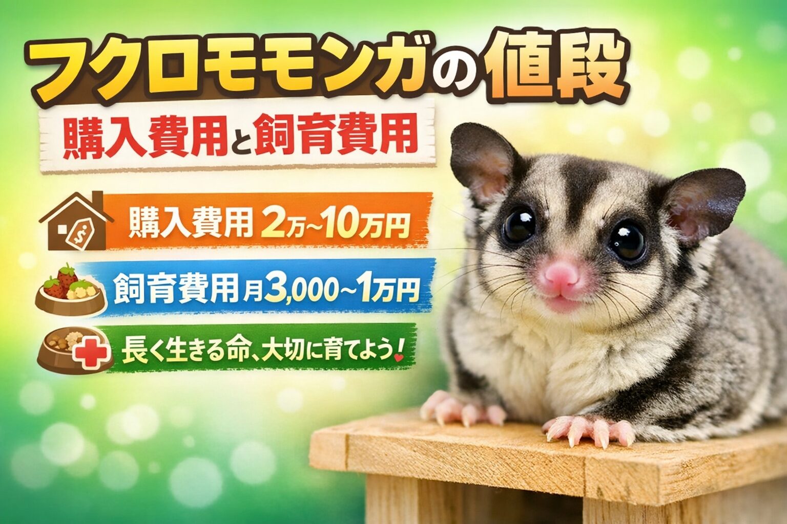 フクロモモンガの値段はいくら？購入費用・初期費用