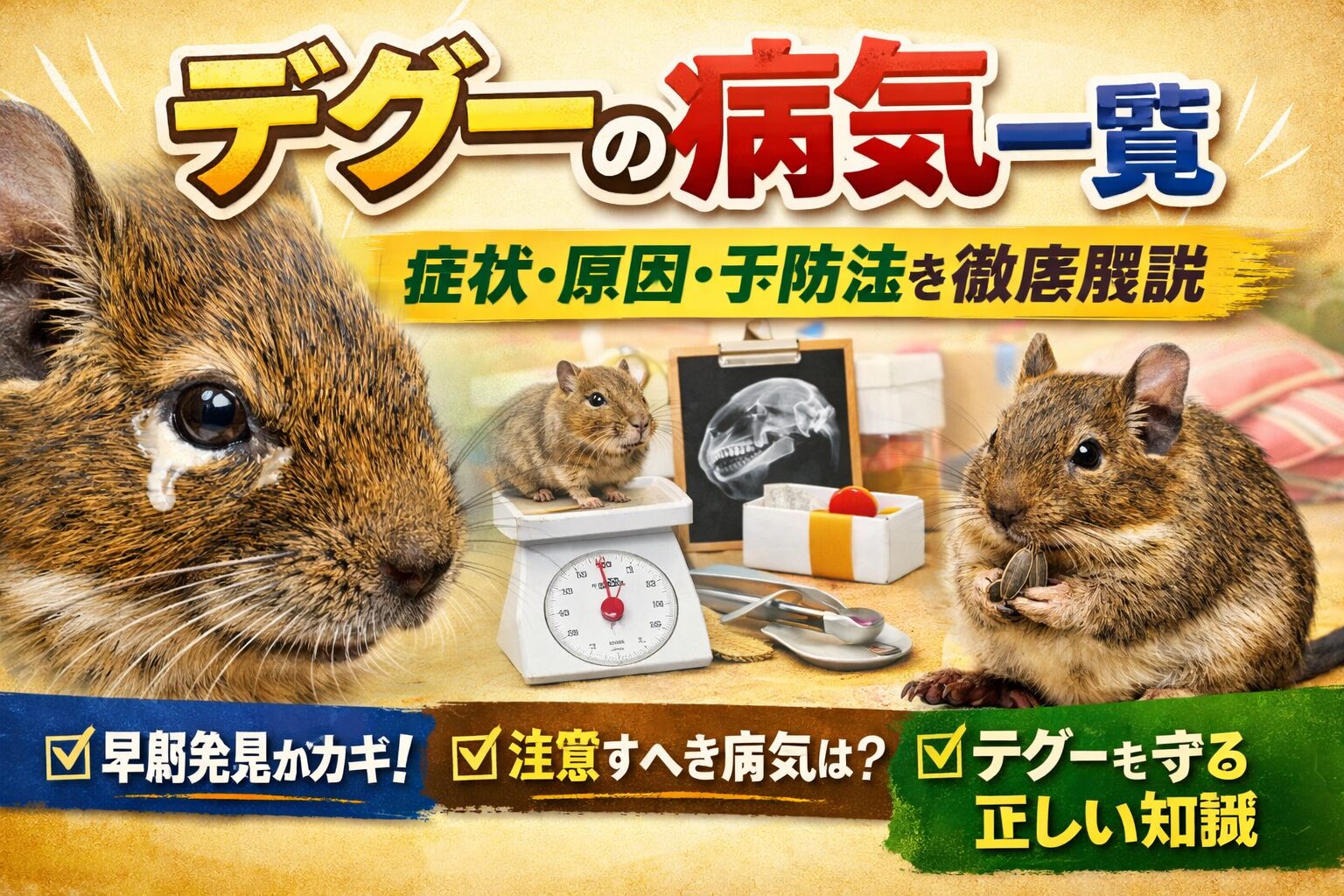【完全保存版】デグーの病気一覧