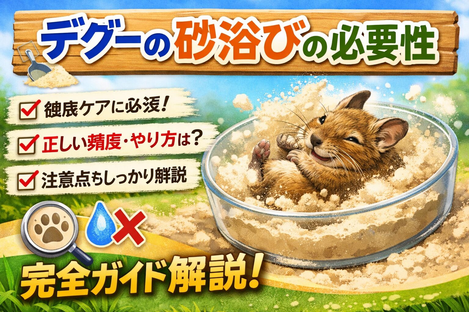 デグーの砂浴び