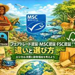 フェアトレード認証・MSC認証・FSC認証の違いと選び方｜エシカル消費と動物福祉を学ぶ完全ガイド