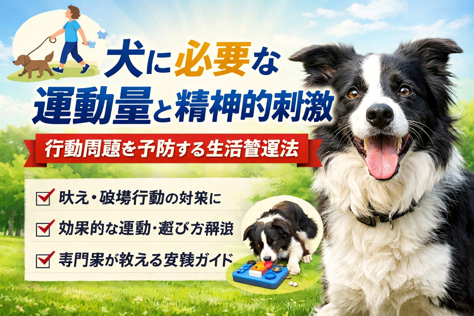 犬に必要な運動量と精神的刺激