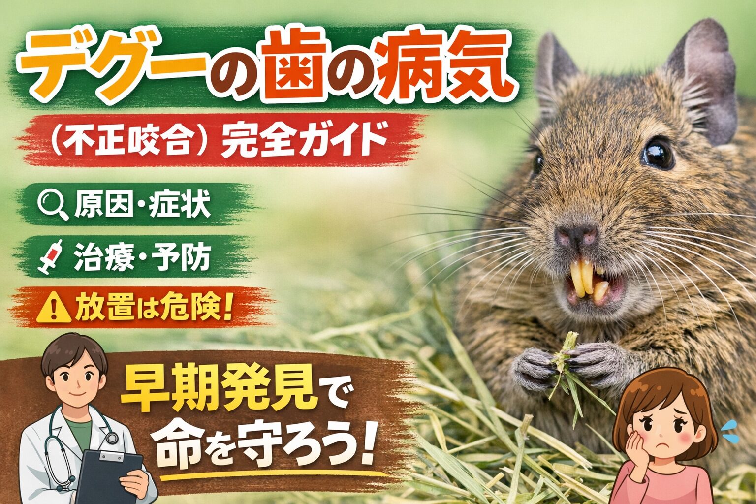 デグーの歯の病気(不正咬合)|原因・症状・治療・予防