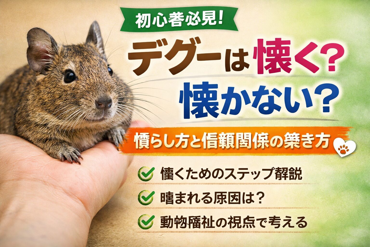 デグーは懐く？懐かない？