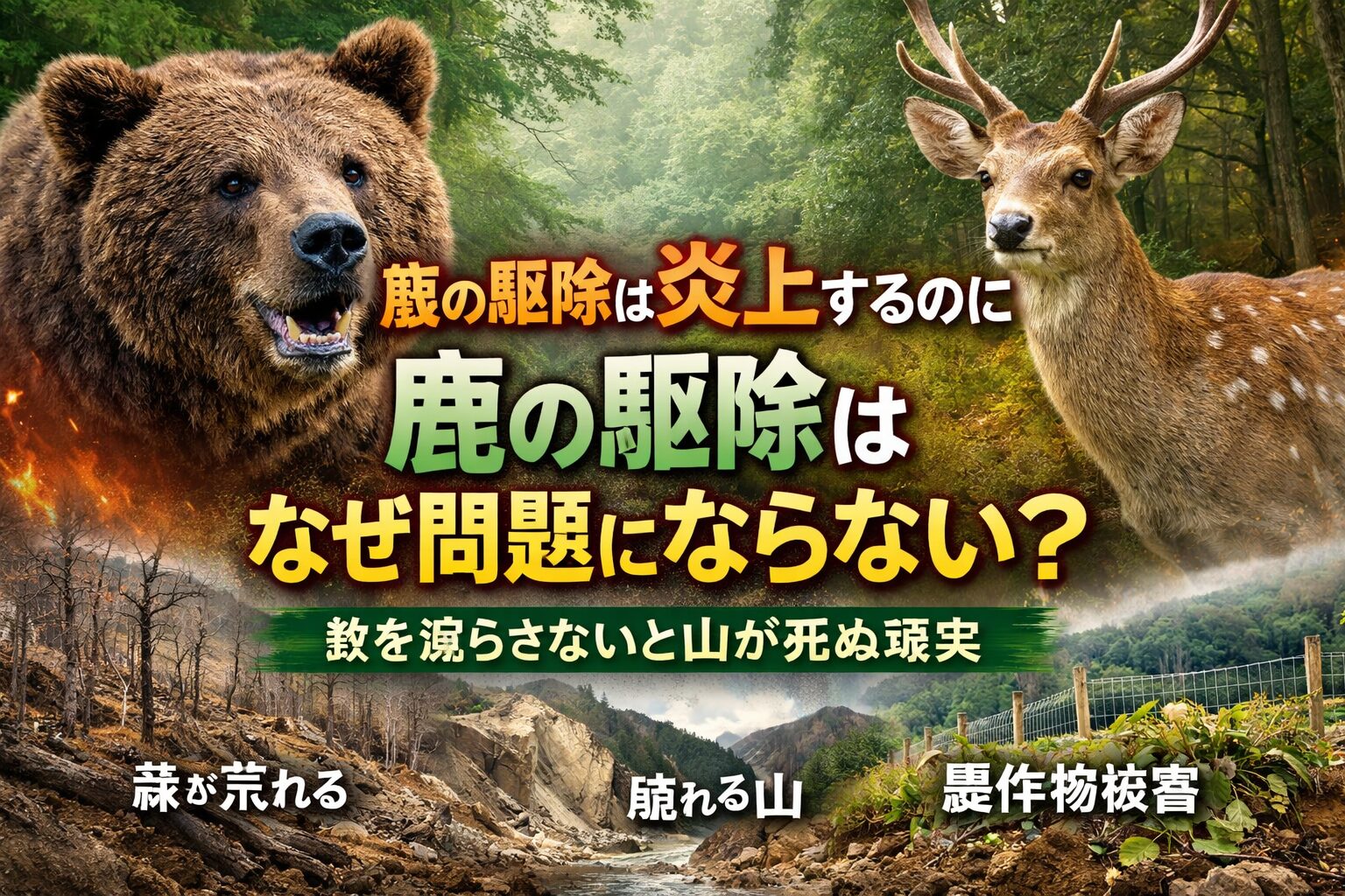 熊と鹿の駆除問題