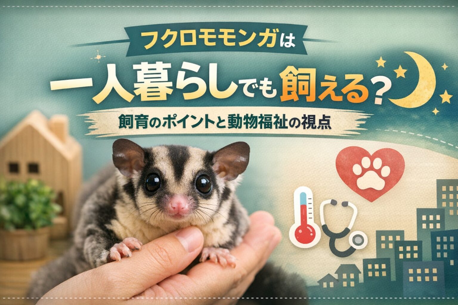 フクロモモンガは一人暮らしでも飼える？