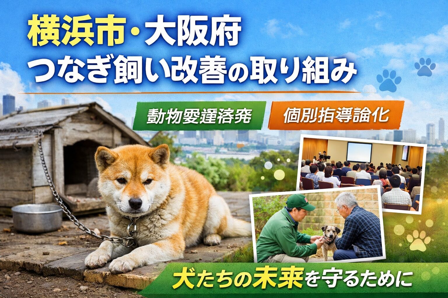 犬のつなぎ飼い改善の取り組み　横浜市