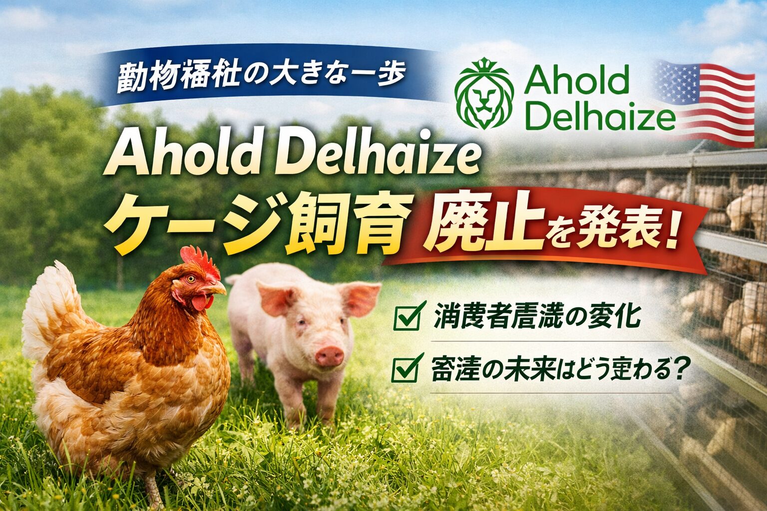 Ahold Delhaizeがケージ飼育廃止