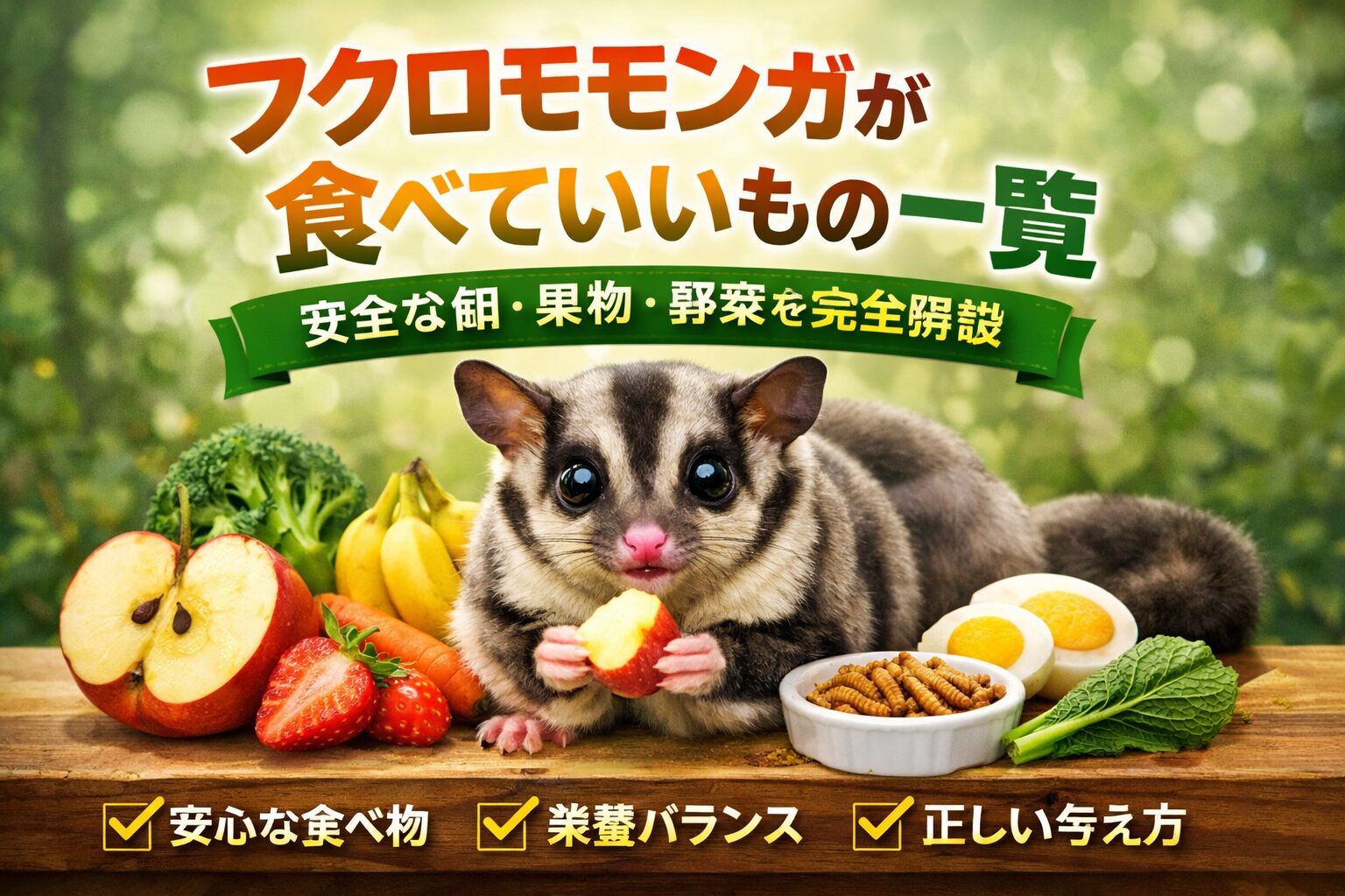 フクロモモンガが食べていいもの