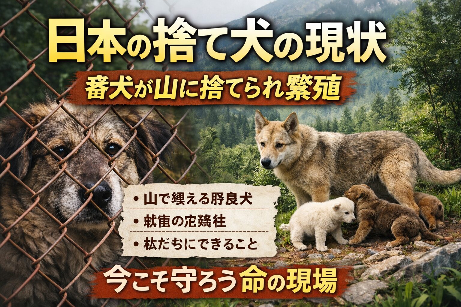 捨て犬と山の現状