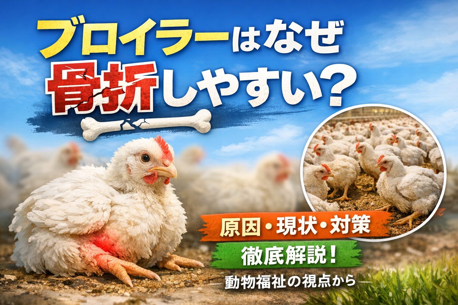 ブロイラーが骨折しやすい